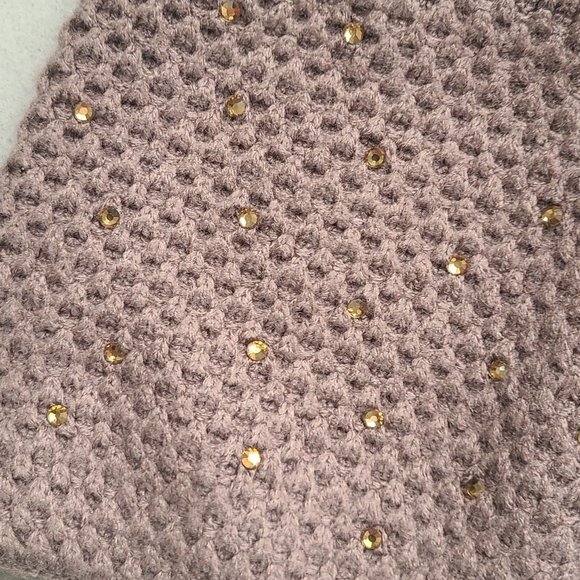 NWT Brown Knit Toque with Rhinestone Details - Picture 4 of 10